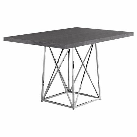 HOMEROOTS 31 in. Grey Particle BoardLaminate & Chrome Metal Dining Table 332591